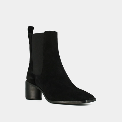 Bottines à talons moyens, bouts carrés et é... noir