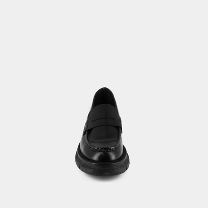 Mocassins &agrave; semelles crant&eacute;es en cuir glac&eacute; noir | DIAQUO | Jonak