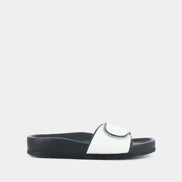 Mules à fermetures en cuir blanc | WELDONE | Jonak