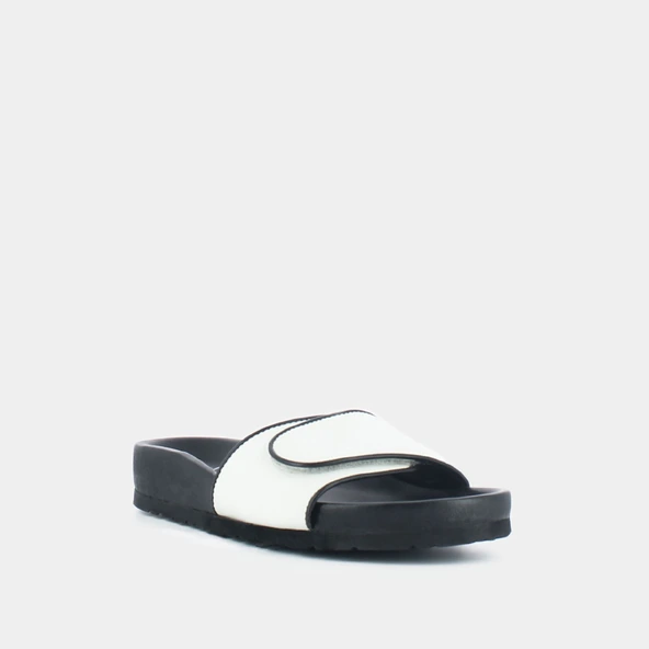 Mules à fermetures en cuir blanc | WELDONE | Jonak