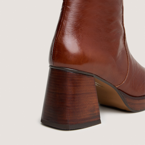 Bottines &agrave; plateformes marron