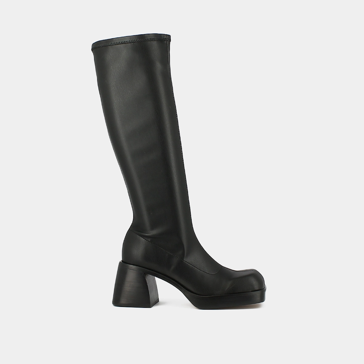 Bottes hautes à bouts carrés en textile noir | BALLOT | Jonak