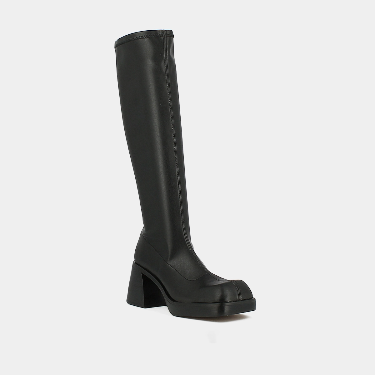 Bottes hautes à bouts carrés en textile noir | BALLOT | Jonak