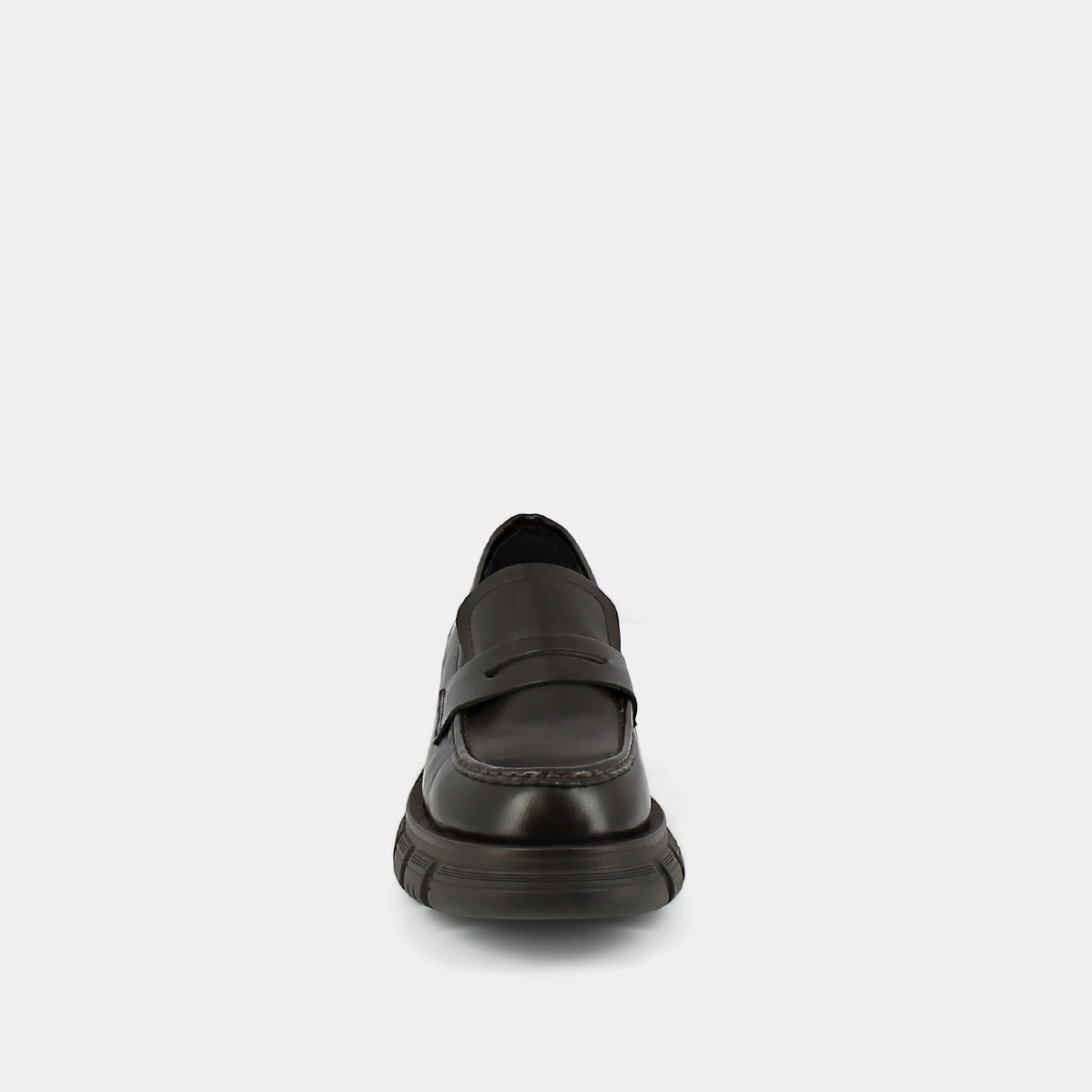 Mocassins à semelles crantées en cuir glacé marron | DIAQ | Jonak