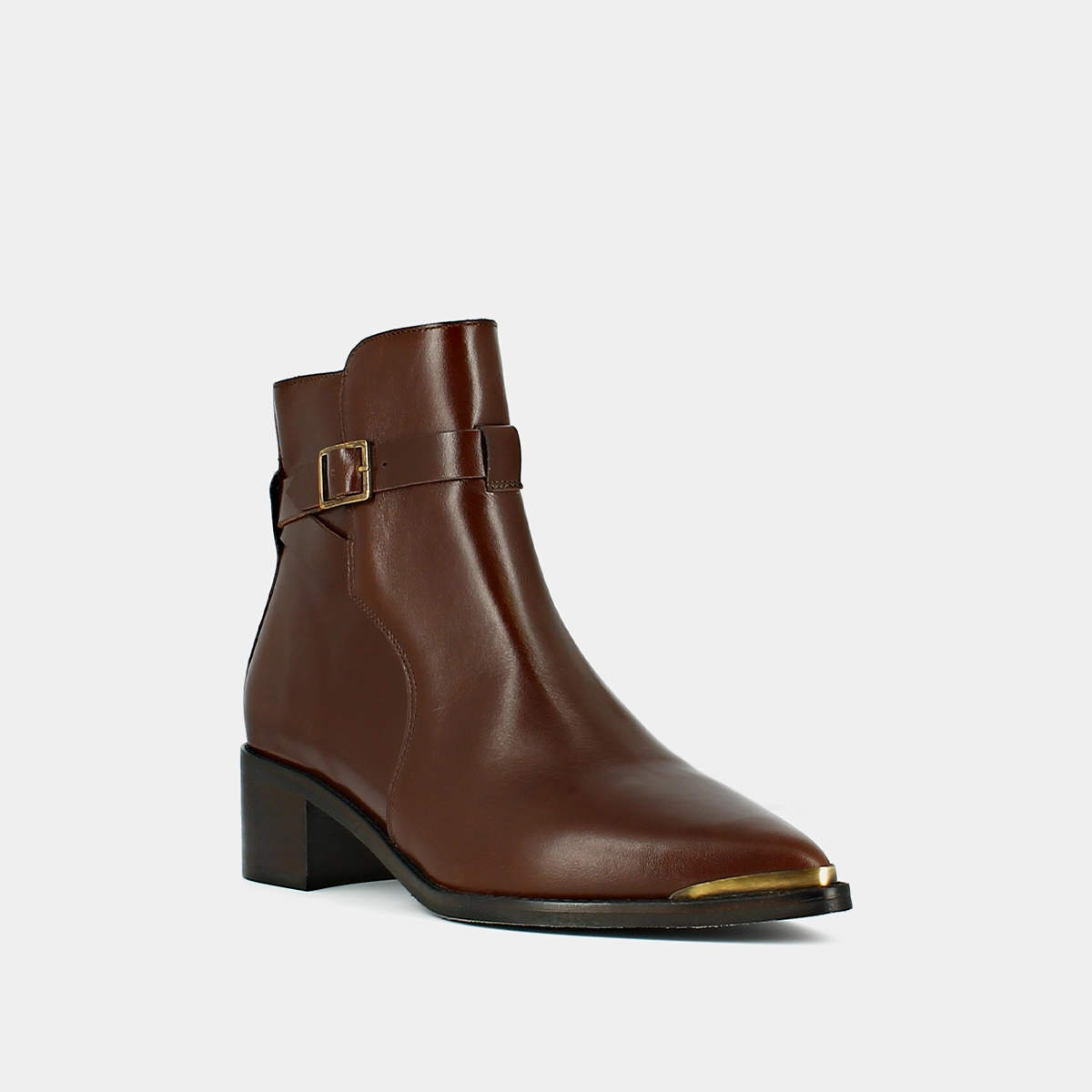 Boots à bouts pointus en cuir marron | ARGAN | Jonak
