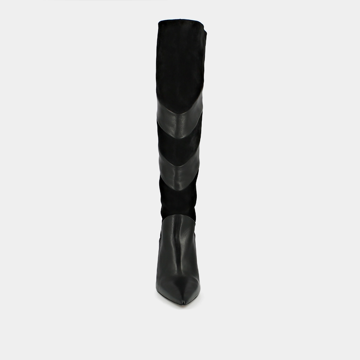 Bottes hautes à bouts pointus en cuir et croute noir | BIAGGIO | Jonak