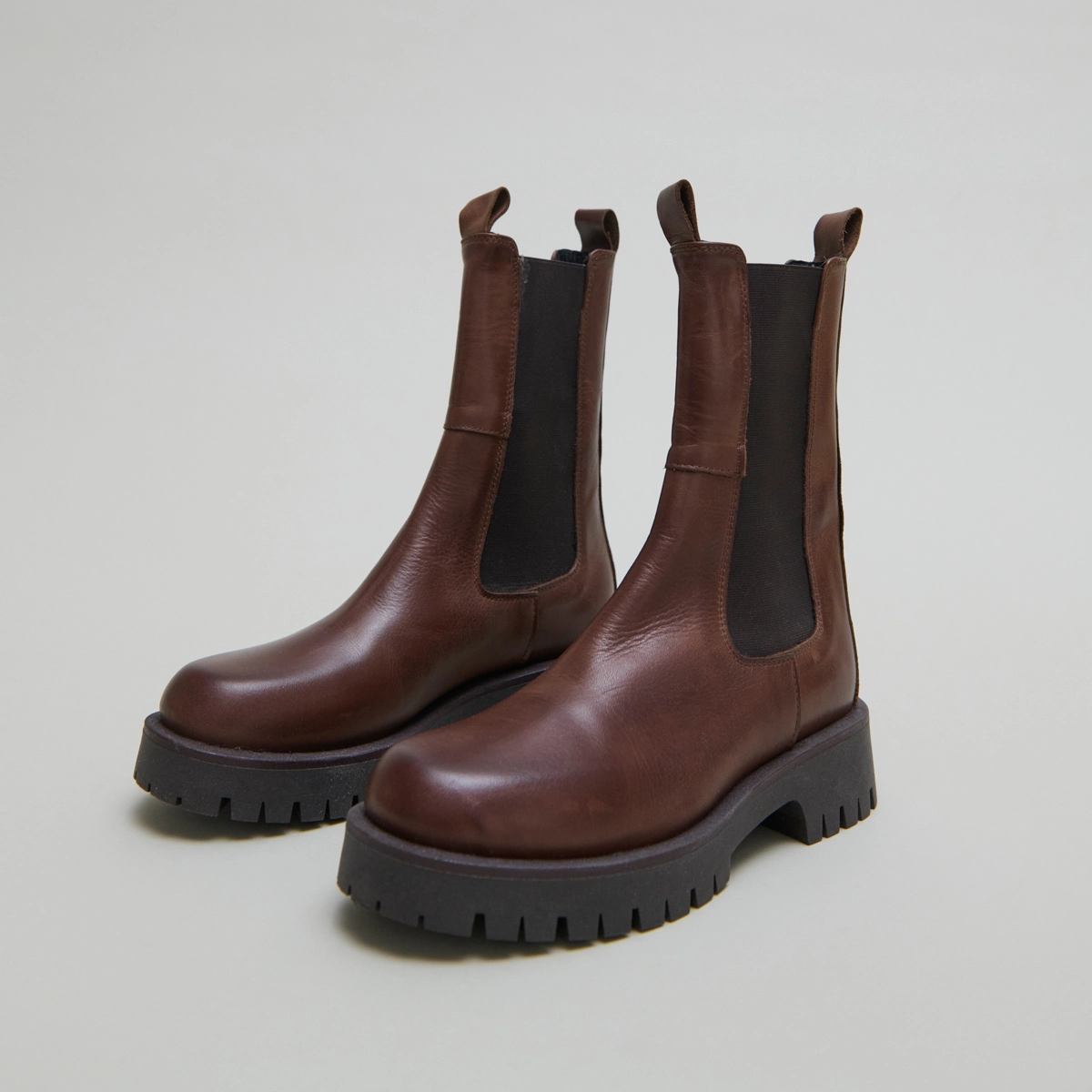 Bottines à plateformes en cuir patiné marron | RIDLE | Jonak