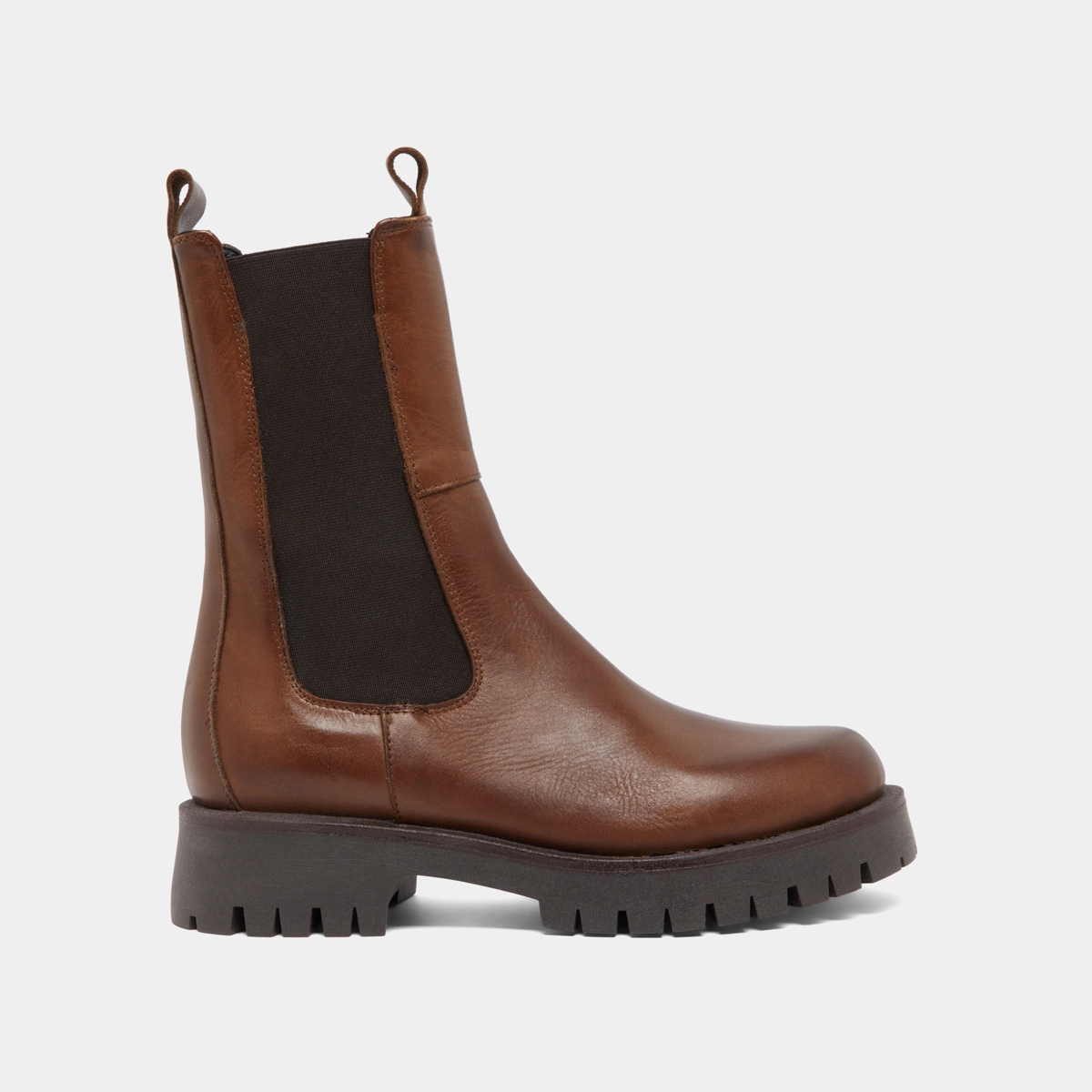 Bottines à plateformes en cuir patiné marron | RIDLE | Jonak