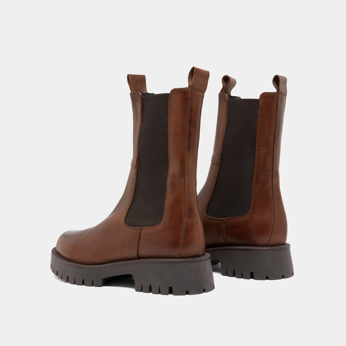 Bottines à plateformes en cuir patiné marron | RIDLE | Jonak