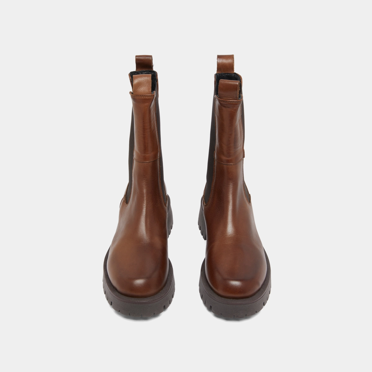Bottines à plateformes en cuir patiné marron | RIDLE | Jonak