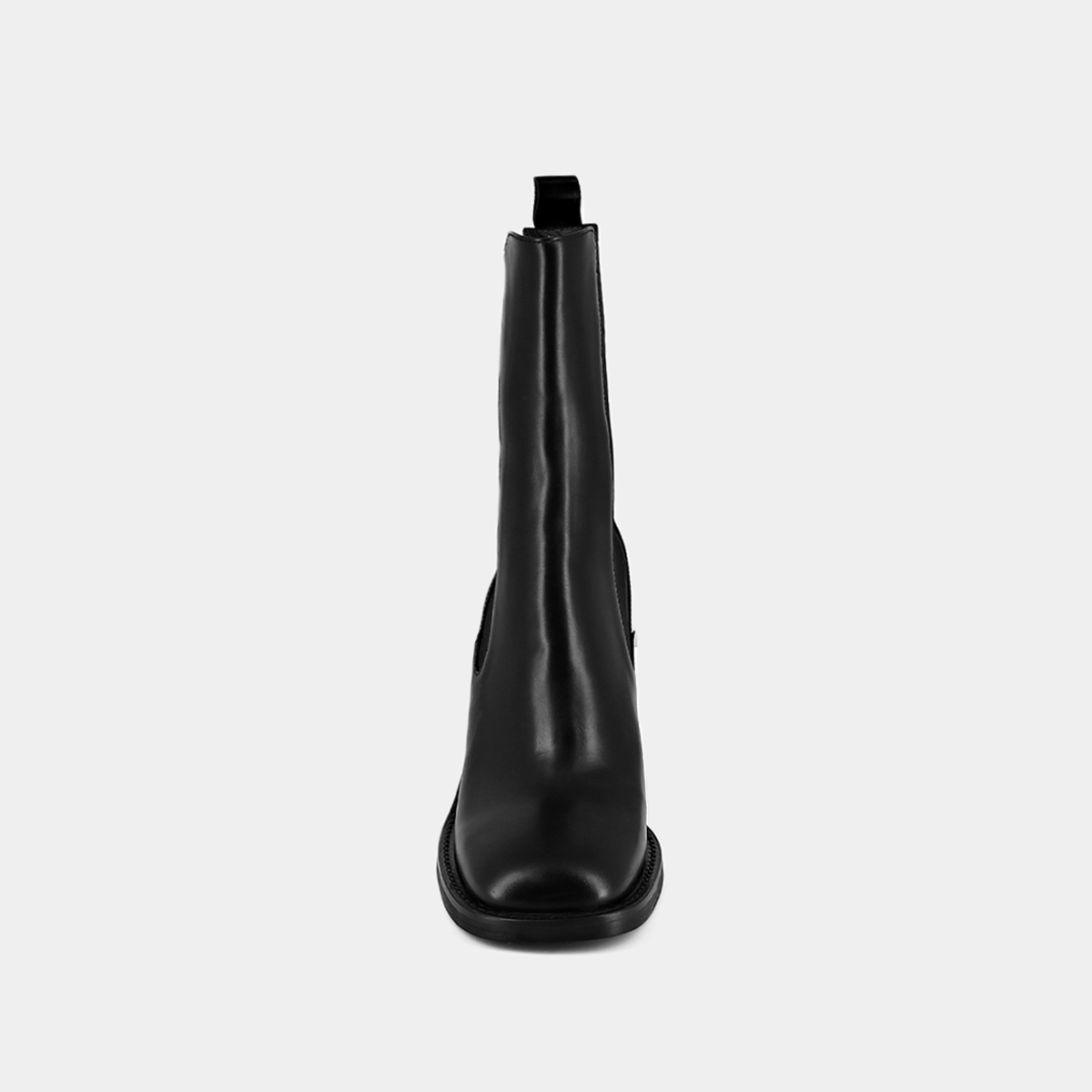 Bottines à talons et bouts carrés en cuir noir | DALLANT | Jonak
