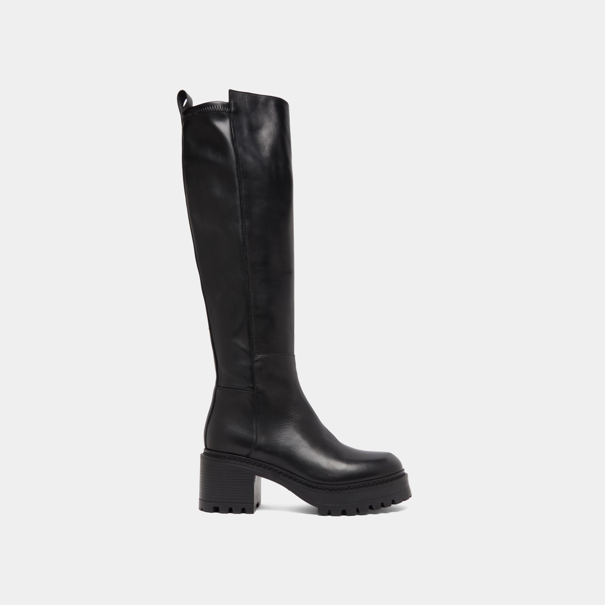 Bottes à semelles crantées en cuir et stretch noir | RASTA | Jonak
