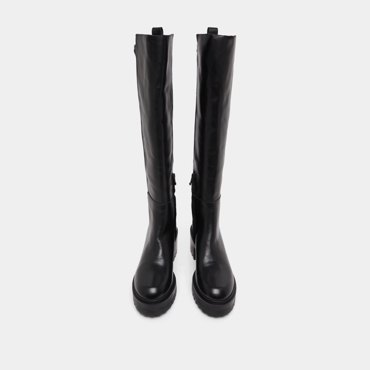 Bottes à semelles crantées en cuir et stretch noir | RASTA | Jonak