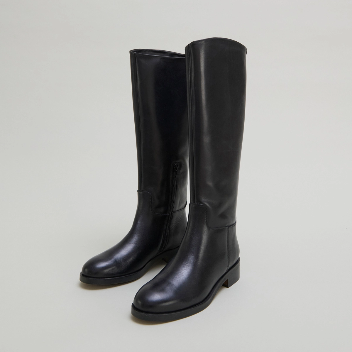 Bottes hautes en cuir noir | MACARON | Jonak