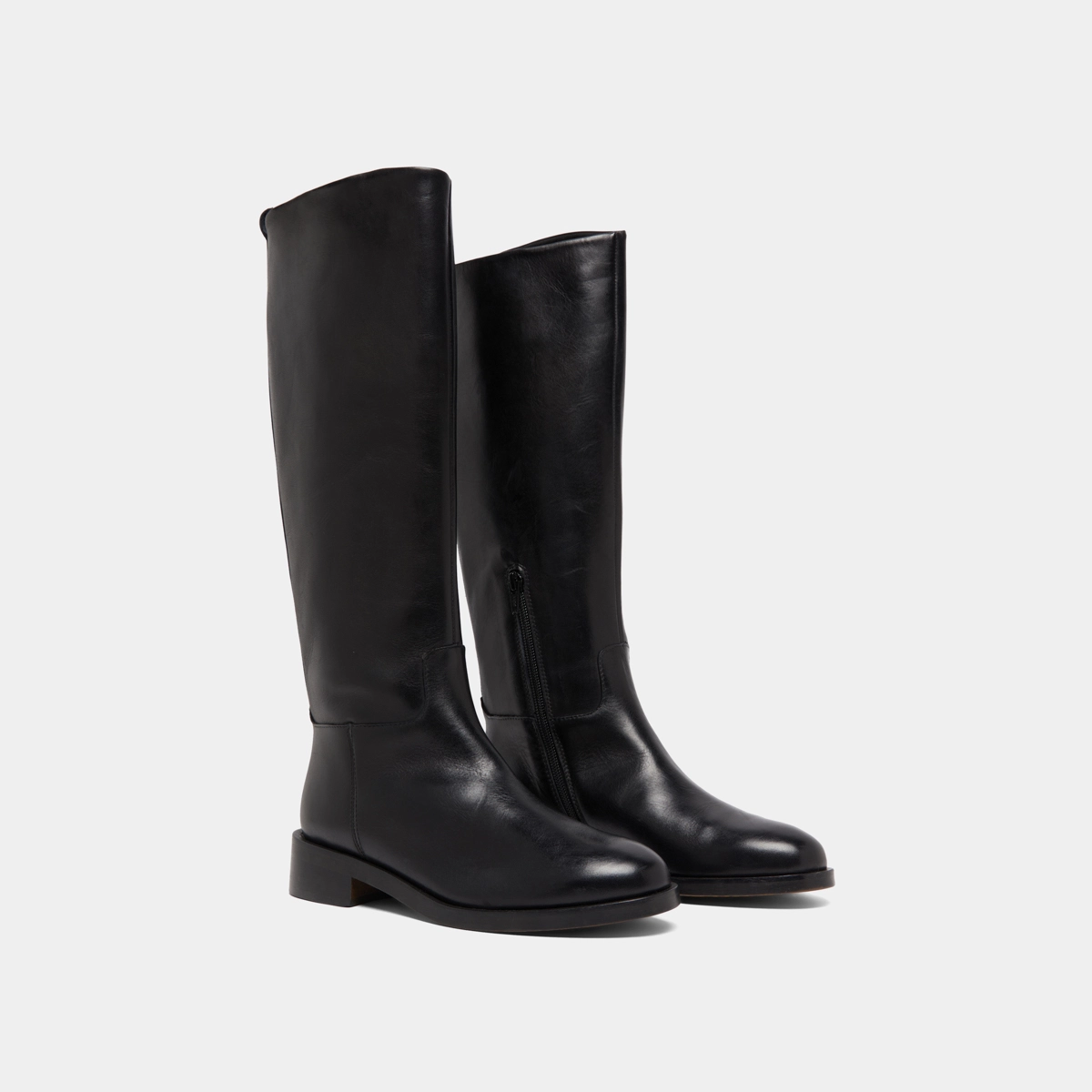 Bottes hautes en cuir noir | MACARON | Jonak