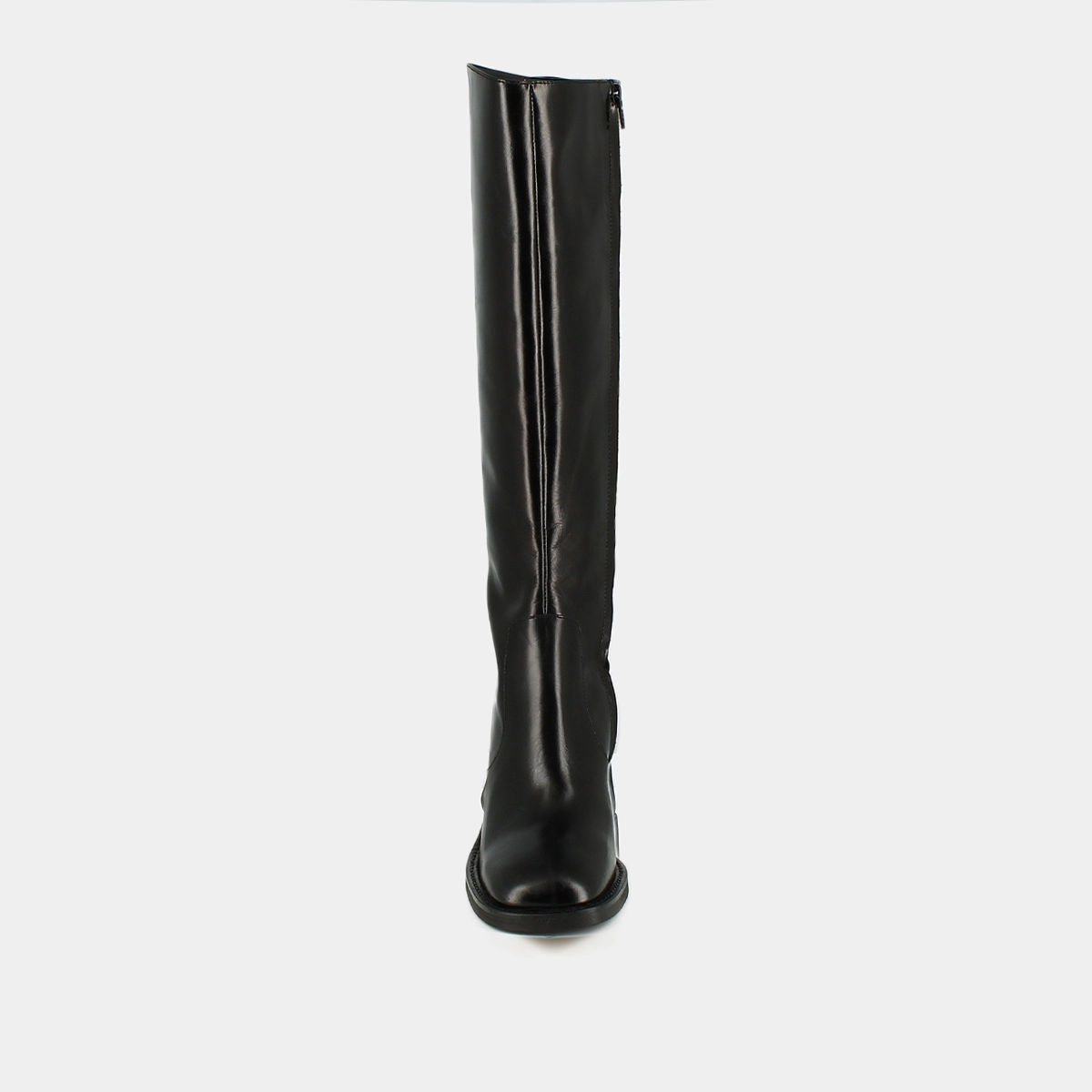 Bottes à talons et bouts carrés en cuir noir | DALLE | Jonak