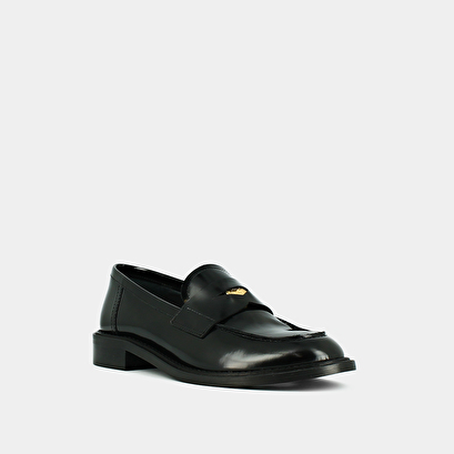 Mocassins à bouts arrondis et détails ar... en vernis noir et argent | DASH | Jonak