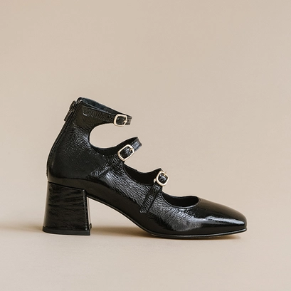 Babies à brides et talons noir