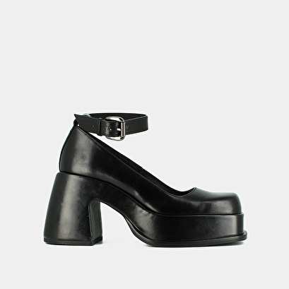 Babies à plateformes en cuir noir | BARTH | Jonak