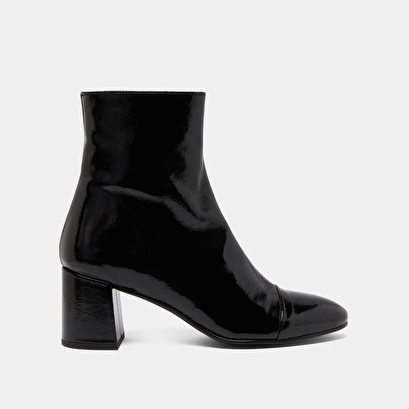 Bottines à talons en vernis plissé noir | DONIAMA | Jonak
