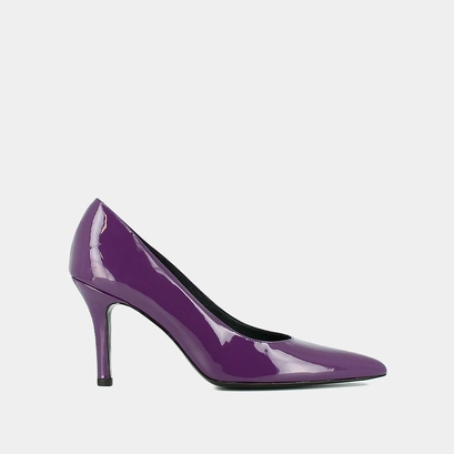 Escarpins &agrave; bouts pointus en cuir verni violet | DINERO | Jonak
