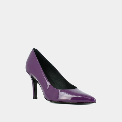 Escarpins &agrave; bouts pointus en cuir verni violet | DINERO | Jonak