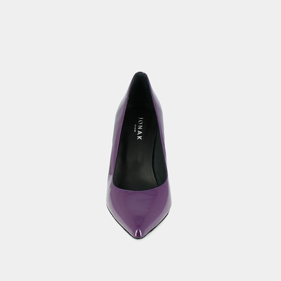 Escarpins &agrave; bouts pointus en cuir verni violet | DINERO | Jonak
