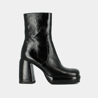 Bottines à plateformes et bouts carrés noir
