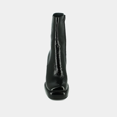 Bottines à plateformes et bouts carrés noir