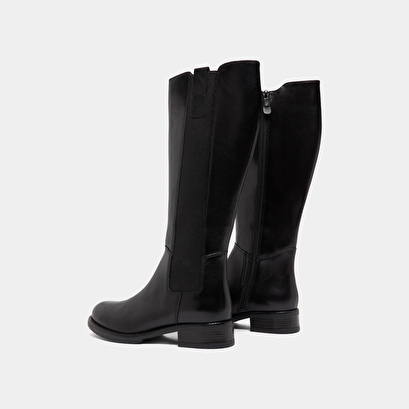 Bottes plates à bouts ronds en cuir noir | ASPER | Jonak