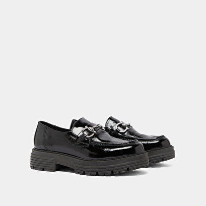 Mocassins à mors et semelles crantées en vernis plissé noir | ANTON | Jonak