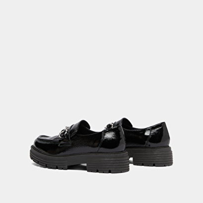 Mocassins à mors et semelles crantées en vernis plissé noir | ANTON | Jonak