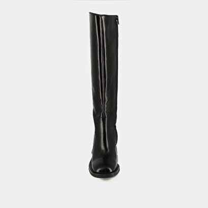 Bottes à talons et bouts carrés en cuir noir | DALLE | Jonak