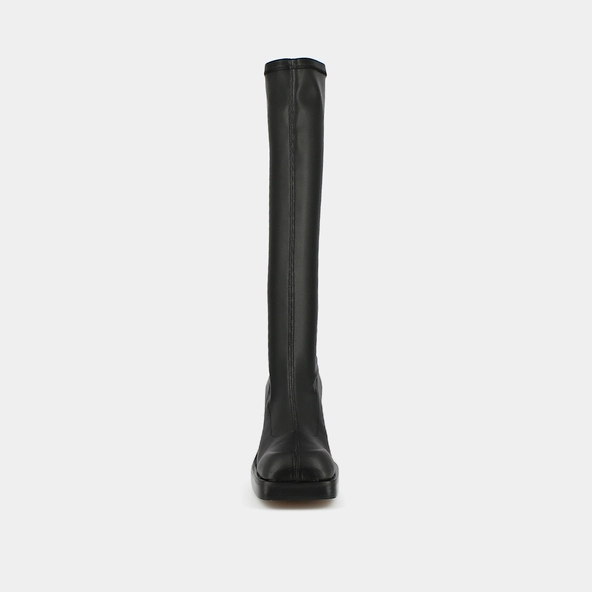 Bottes hautes à bouts carrés en textile noir | BALLOT | Jonak