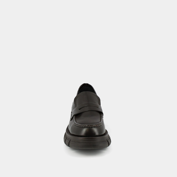 Mocassins à semelles crantées en cuir glacé marron | DIAQ | Jonak