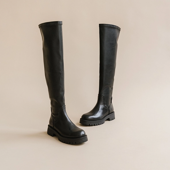 Bottes à semelles crantées en cuir noir | RADAR | Jonak