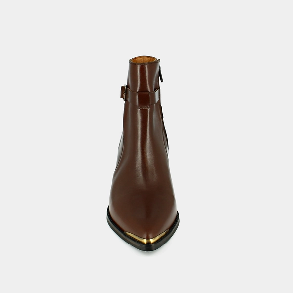 Boots à bouts pointus en cuir marron | ARGAN | Jonak
