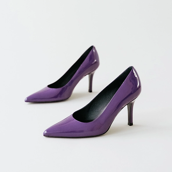 Escarpins à bouts pointus en cuir verni violet | DINERO | Jonak