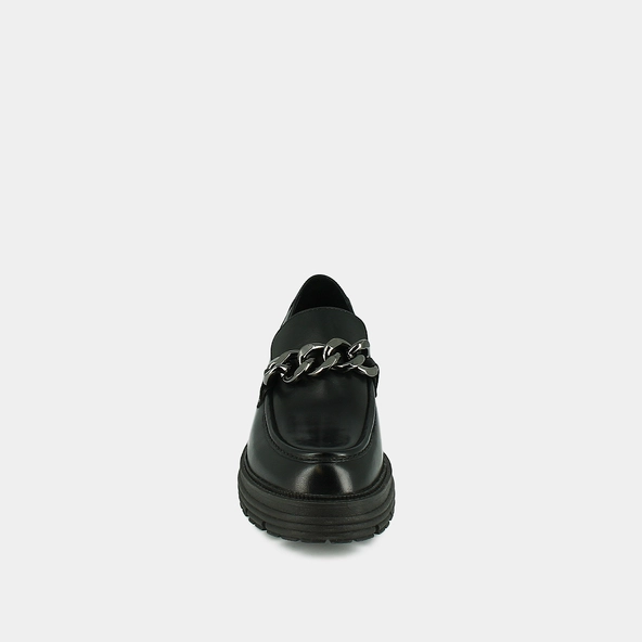 Mocassins &agrave; chaines et semelles crant&eacute;es... en cuir noir | ANTONY | Jonak