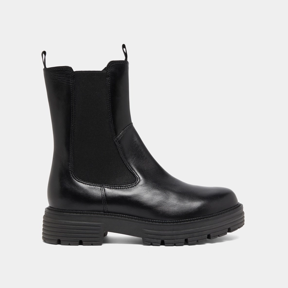Bottines &agrave; semelles crant&eacute;es en cuir noir | ANTONELLE | Jonak