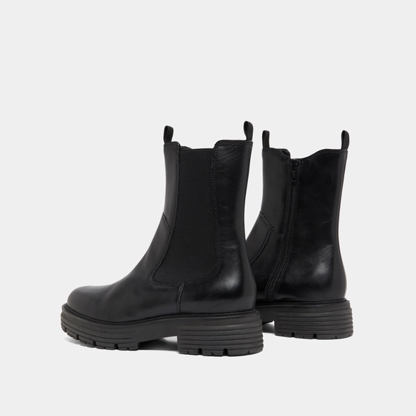 Bottines &agrave; semelles crant&eacute;es en cuir noir | ANTONELLE | Jonak