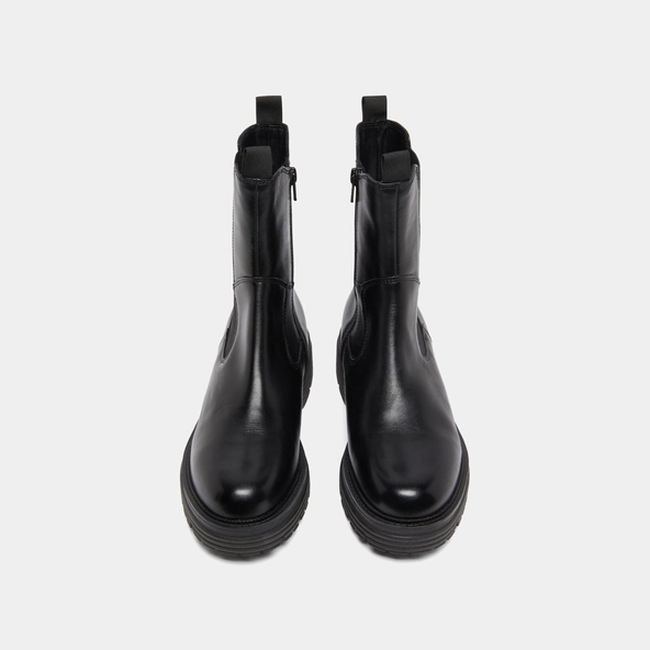 Bottines &agrave; semelles crant&eacute;es en cuir noir | ANTONELLE | Jonak