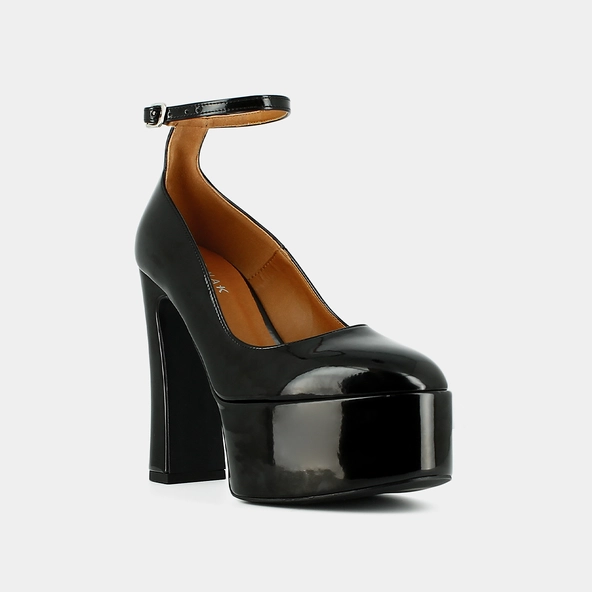 Babies &agrave; talons en mati&egrave;re noir vegan | JEANNE | Jonak