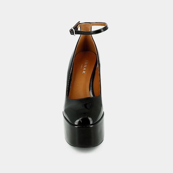 Babies &agrave; talons en mati&egrave;re noir vegan | JEANNE | Jonak