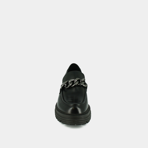 Mocassins &agrave; chaines et semelles crant&eacute;es... noir