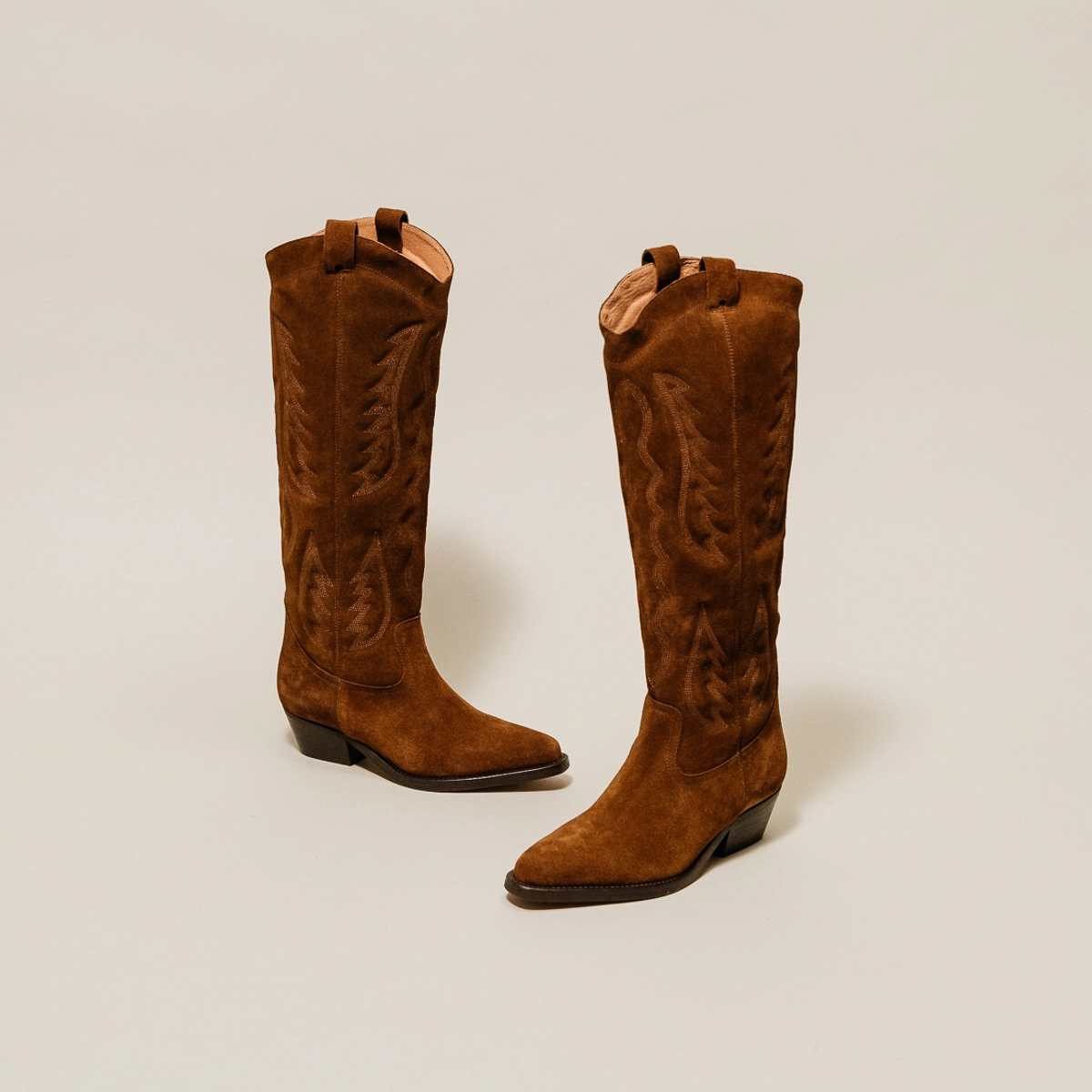 Bottes hautes à bouts pointus en croute cognac | DORILLA | Jonak