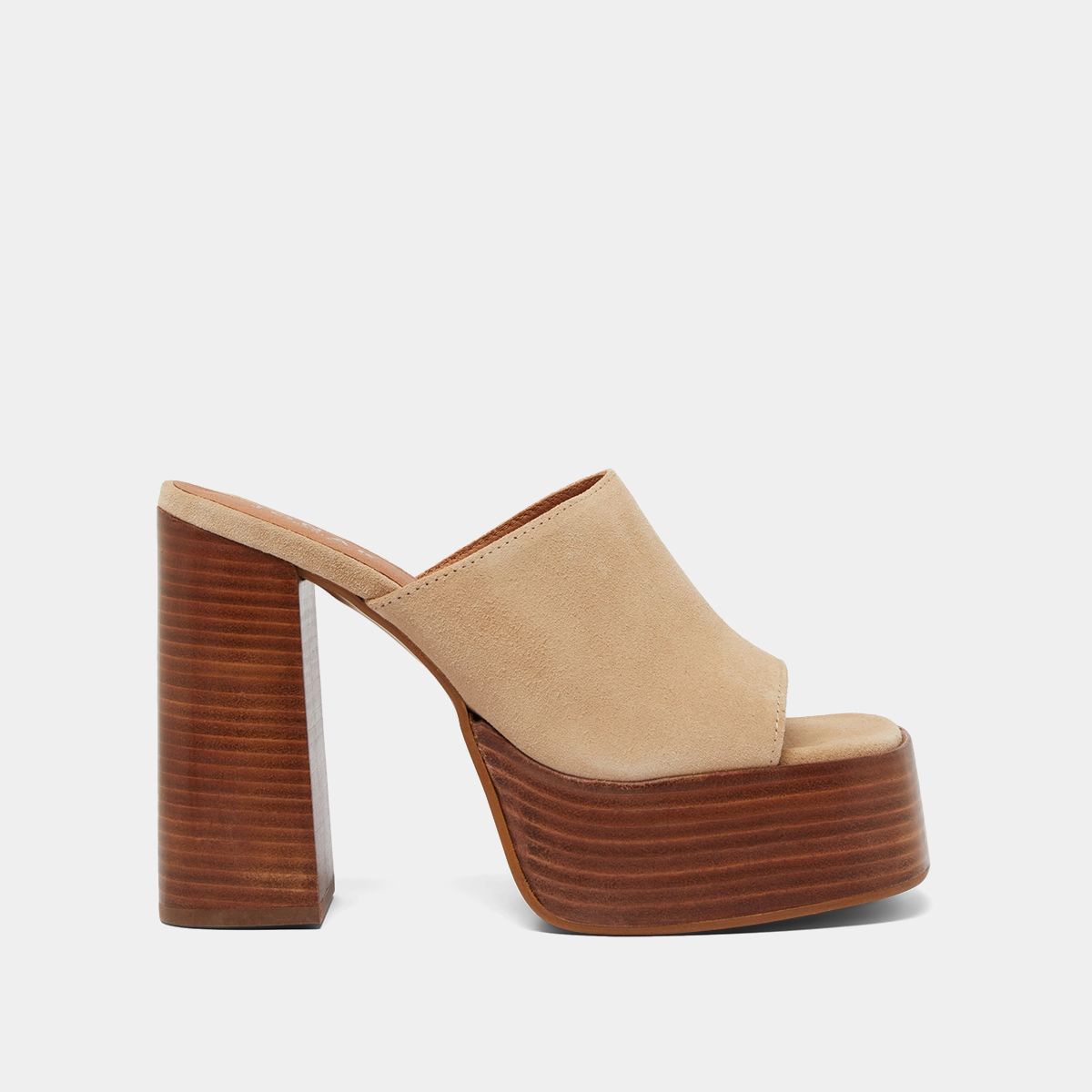Mules à talons et bouts ouverts en croûte beige | BEATRICE | Jonak