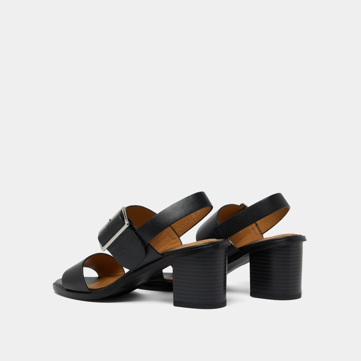 Sandales à talons et brides en cuir noir | ACRE | Jonak