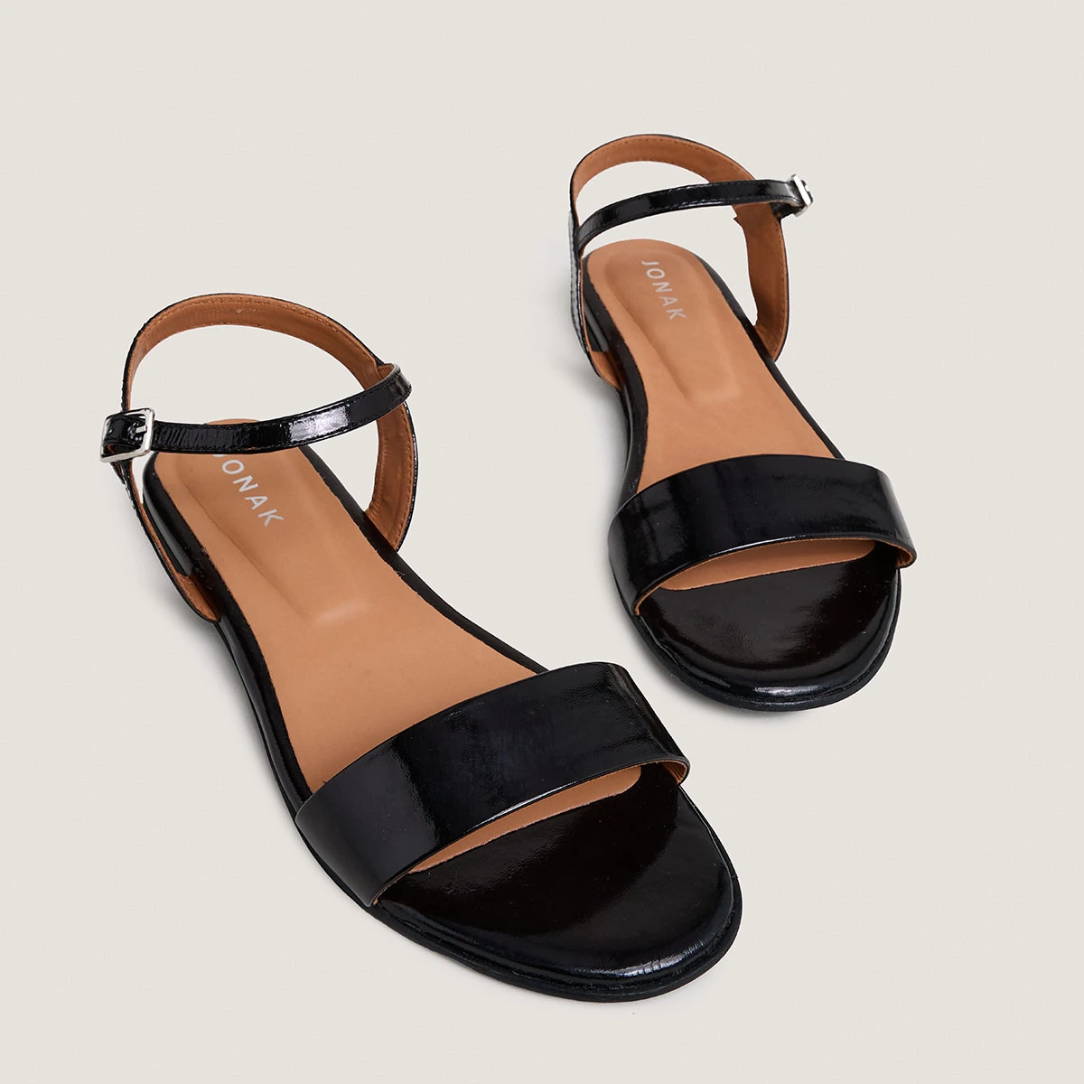 Sandales en vernis noir | WAGRAM | Jonak