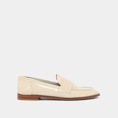 Mocassins à bouts ronds en vernis plissé écru | THELMA | Jonak